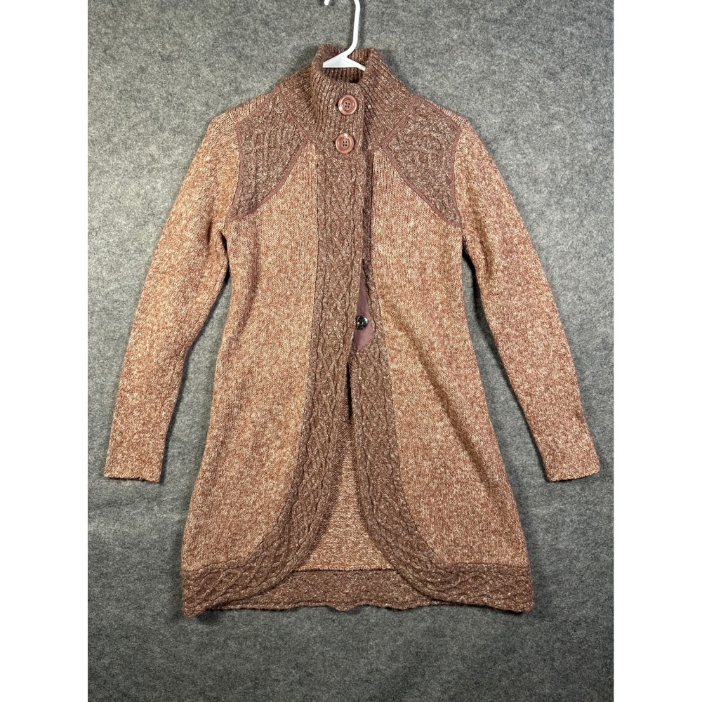 Prana Angelique Longline Cardigan Sweater W2ANGE314 Clay Pink Women Small